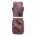 thumbnail image 6 of DHFJKG Womens 2 Piece Outfits Sleeveless Crew Neck Crop Tank Top Slim Fit Mini Bodycon Summer Sexy Skirt Sets Trendy Outfit, 6 of 7