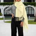 thumbnail image 2 of Bibifish Women'S Scarf Stylish Solid Color Flowing Fringe Scarf Soft Fuzzy Fall Winter Warm Scarf Trendy Elegant Daily Wear Long Scarf, 2 of 5