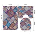 thumbnail image 3 of Multicolor Ethnic Mandala Pattern Bathroom Rugs Sets 3 Piece,Toilet Cover Set,Absorbent Non Slip Bathroom Mats Sets with U-Shaped Contour Rug Toilet Rug Set, 3 of 5
