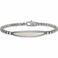 thumbnail image 3 of Stainless Steel Antiqued White Bronze Plated Scratch Finish 8.5In Bracelet (8.5 X 4) Made In China -Jewelry By Sweet Pea, 3 of 6