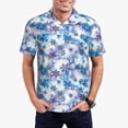 thumbnail image 1 of Fotbe Icy Blue Snowflakes Camiseta Polo de Golf para Hombre con Estampado – Camisa Deportiva Transpirable con Cuello Abotonado-Large, 1 of 6