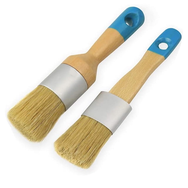 QualitChoice 2pieces Complete Furniture Paint Brush Set For Wood Projects Paint Brushes For Wood Flat And Round A