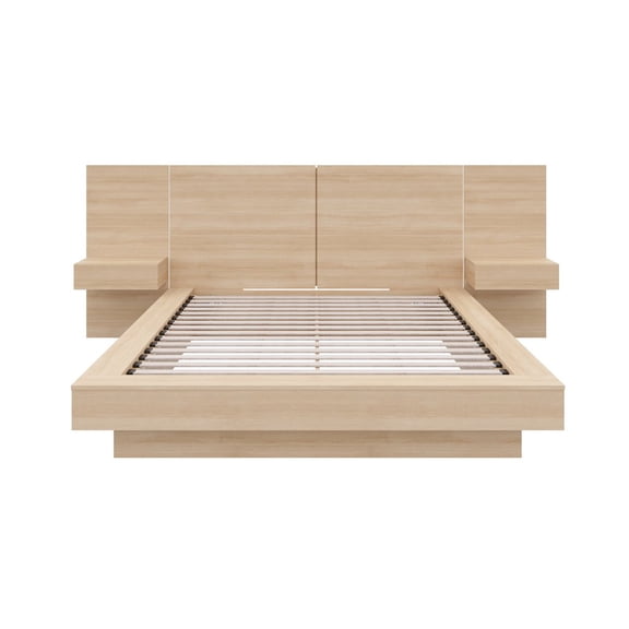 Nexera Napa 4-Piece Platform Bedroom Set With Floating Nightstand