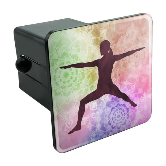 Warrior II 2 Yoga Pose Tow Trailer Hitch Cover Plug Insert