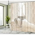thumbnail image 5 of Ambesonne Cream Shower Curtain, View of Eiffiel Tower, 69"Wx75"L, Cream, 5 of 5