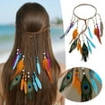 thumbnail image 4 of Feather Headband Accessory Boho Hair Rope Festival Hairpiece For Women Girls, 4 of 6