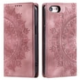 thumbnail image 2 of Wallet Case for iPhone 7 / iPhone 8 / iPhone SE 2022 & 2020 Embossed Pattern Flip Kickstand Classic PU Leather Case with Card Holder, Magnetic Shockproof Totem Pattern Purse Cover, Pink, 2 of 11