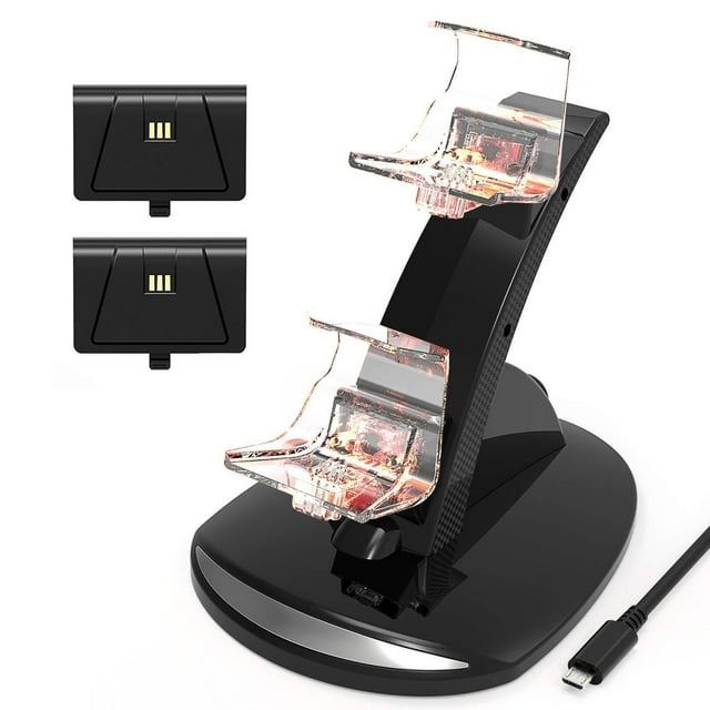 Station de Recharge 2 Pack Pile Rechargeable pour Manette Sans Fil Xbox Kit One, One S, Recharge Elite