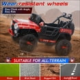 thumbnail image 5 of 24V Kids Ride on Car, 2 Seater Ride on Toy for Big Kids with Remote Control, Kids Electric Red Jeep, 3 Speeds, LED Lights, Bluetooth Music, Red, 5 of 8