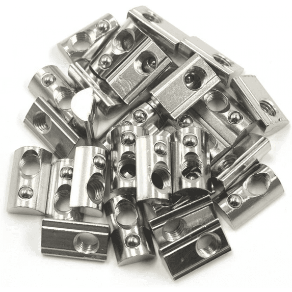 30pcs 4040 Series M8 T Spring Nuts Half Round Roll in T-Nuts for T-Slot 6mm Aluminum Extrusion Profile