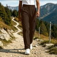 thumbnail image 2 of TEAJOPSUU Women's Cargo Chino Pants Wide Leg Comfy High Waisted Elastic Button Twill Pants with Pockets Casual Daily Going Out Trousers Brown, 2 of 7