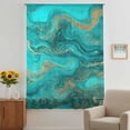 thumbnail image 3 of Turquoise Marble Sheer Curtains 45 Inches Long, Farmhouse Modern Abstract Aesthetic Light Filering Curtains, Breathable Simi Curtain Privacy Drapes for Kitchen Bathroom Small Window Treatment, 3 of 9