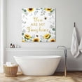thumbnail image 3 of Sunflower Wall Art Painting on Canvas, Summer Botanical Green Eucalyptus Leaves Canvas Art Home Prints Wall Art Framed Modern Artwork for Living Room Bedroom Wall Decor 16x16in, 3 of 9