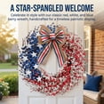thumbnail image 2 of 22 Inch 4th of July Patriotic Wreath, Red White Blue Front Door Wreath for Independence Day Memorial Day Indoor Outdoor Decor, 2 of 6