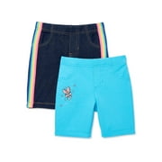 365 Kids from Garanimals Girls Knit Bermuda Shorts, 2-Pack, Sizes 4-10