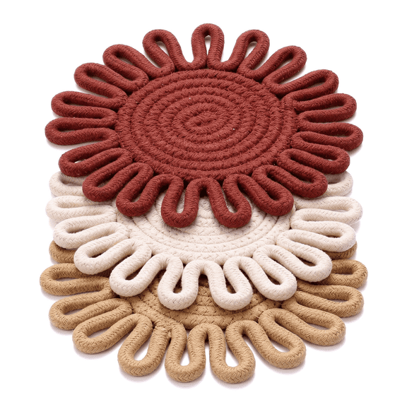 Trivets for Hot Dishes,Potholders for Kitchen,Hot Pads Hot Mats or Trivets for Hot Pots and Pans,Table Decorations,Set of 3, 100% Cotton,7.5"(Lace)