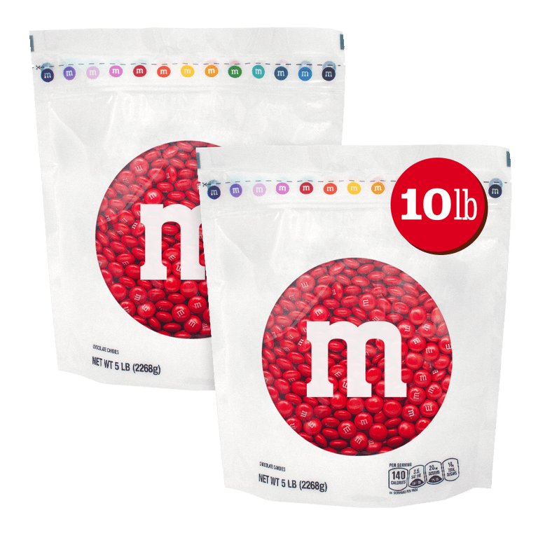 M&M's レッド M&M'S World Red Milk Chocolate Candy 5lb Bag for Celebrations