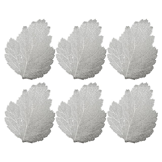 Toystoory 6 unids/set de alfombrillas de comedor antideslizantes de PVC, alta protección, fácil de limpiar, alfombrilla antideslizante para de Mostrada plata