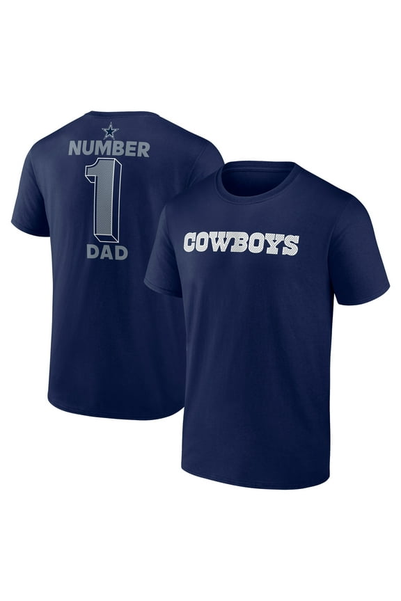 Men's Fanatics-Navy Dallas Cowboys #1 Dad Jersey T-Shirt