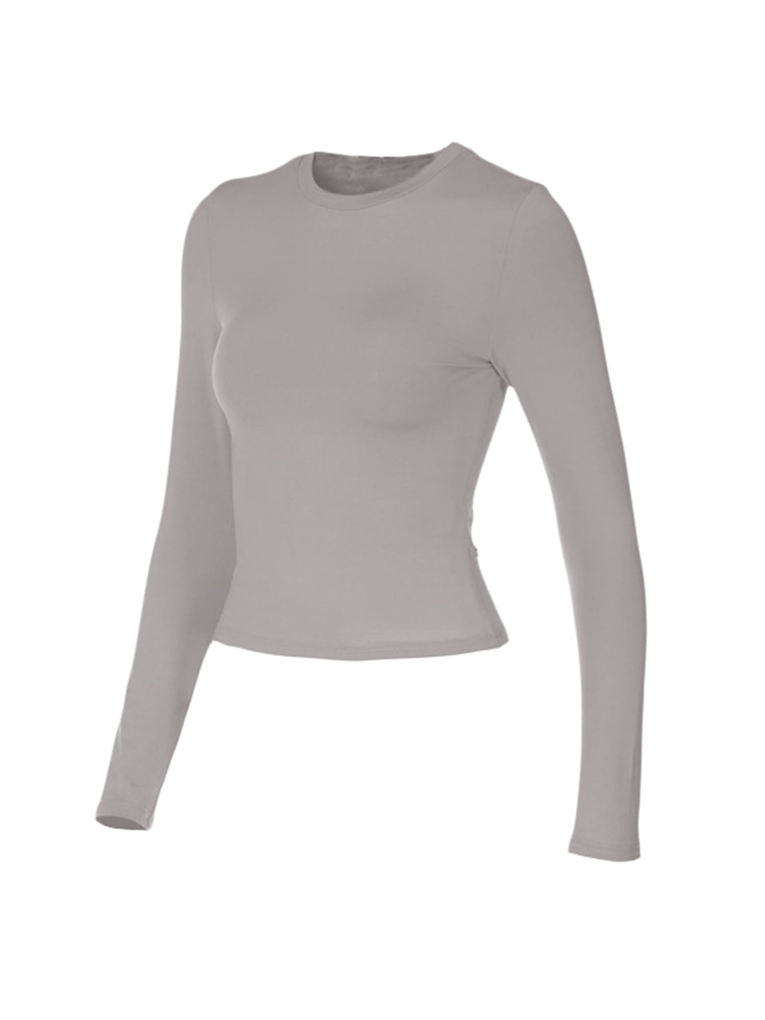 Licupiee Women Basic Long Sleeve Crop Top Low Cut Fitted Shirt Baby Tees Going  Out Tops Y2K Skinny Streetwear Crop Tops 