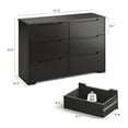 thumbnail image 5 of Aiho Modern 6-Drawer Dresser, Wooden Chest with Cut-Out Handles, Wide Double Black Drawers for Bedroom, Living Room, Entryway, 15.7" D x 47.3" W x 31.5" H, 5 of 5