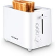 thumbnail image 1 of NIKLEMON Small Toaster 2 Slice, Mini Toaster with Wide Slots for Bagels,6 Browning Settings, Cancel/Defrost/Reheat Functions,for 10x10cm Bread,Black (White), 1 of 8
