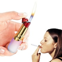 Latrodar Creative Lipstick Lighter Refillable Butane Lighter Cool Stylish Windproof Lighters 9.3 Cm Torch Flame Funny Gifts for Women & Girlfriend Party Favor Pink