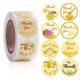 thumbnail image 1 of 500 unidades/rollo de pegatinas redondas de agradecimiento con diseño de abeja para café, leche y té. Etiquetas adhesivas., 1 of 4