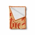 thumbnail image 2 of Saying Soft Flannel Fleece Throw Blanket, Positive Vibes Only Hand Lettering Words on Doodle Background, Cozy Plush for Indoor and Outdoor Use, 50" x 70", Burnt Orange Vermilion, by Ambesonne, 2 of 6