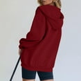 thumbnail image 5 of Mohiass Button Up Y2K Hoodies for Women Casual Oversized Hooded Sweatshirt Long Sleeve Trendy Athletic Jackets with Pockets Wine S, 5 of 9