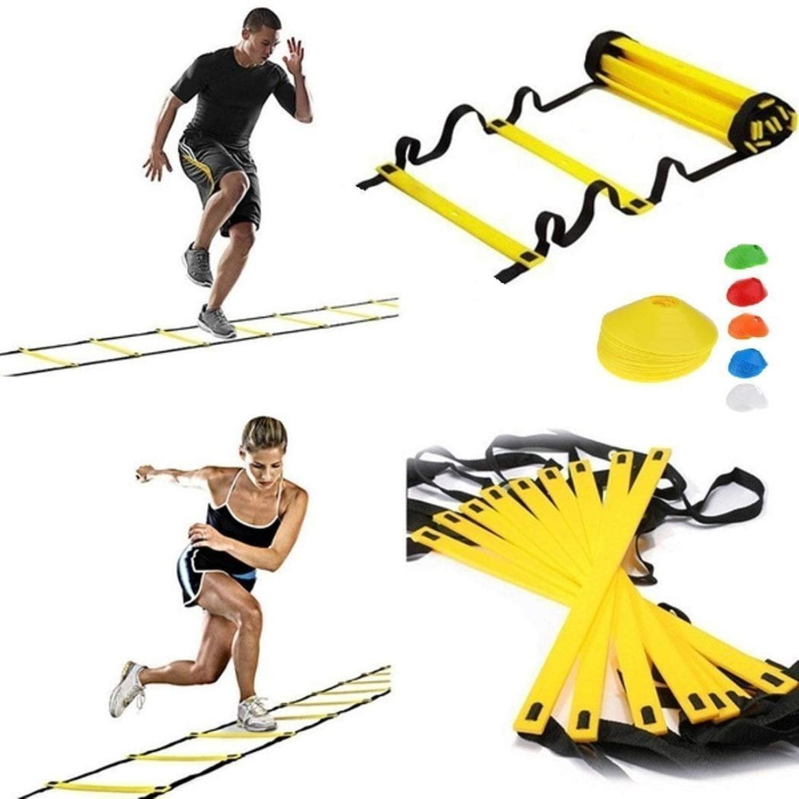 Basketball Football Soccer 13feet Agility Speed Training Ladder and 8 Cones 