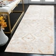 thumbnail image 2 of SAFAVIEH Meadow Doncho Diamond Runner Rug, Ivory/Gold, 2' x 8', 2 of 7