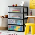 thumbnail image 2 of IRIS ,4-Drawer Wide Plastic Storage Drawer Chest, Black, 2 of 7