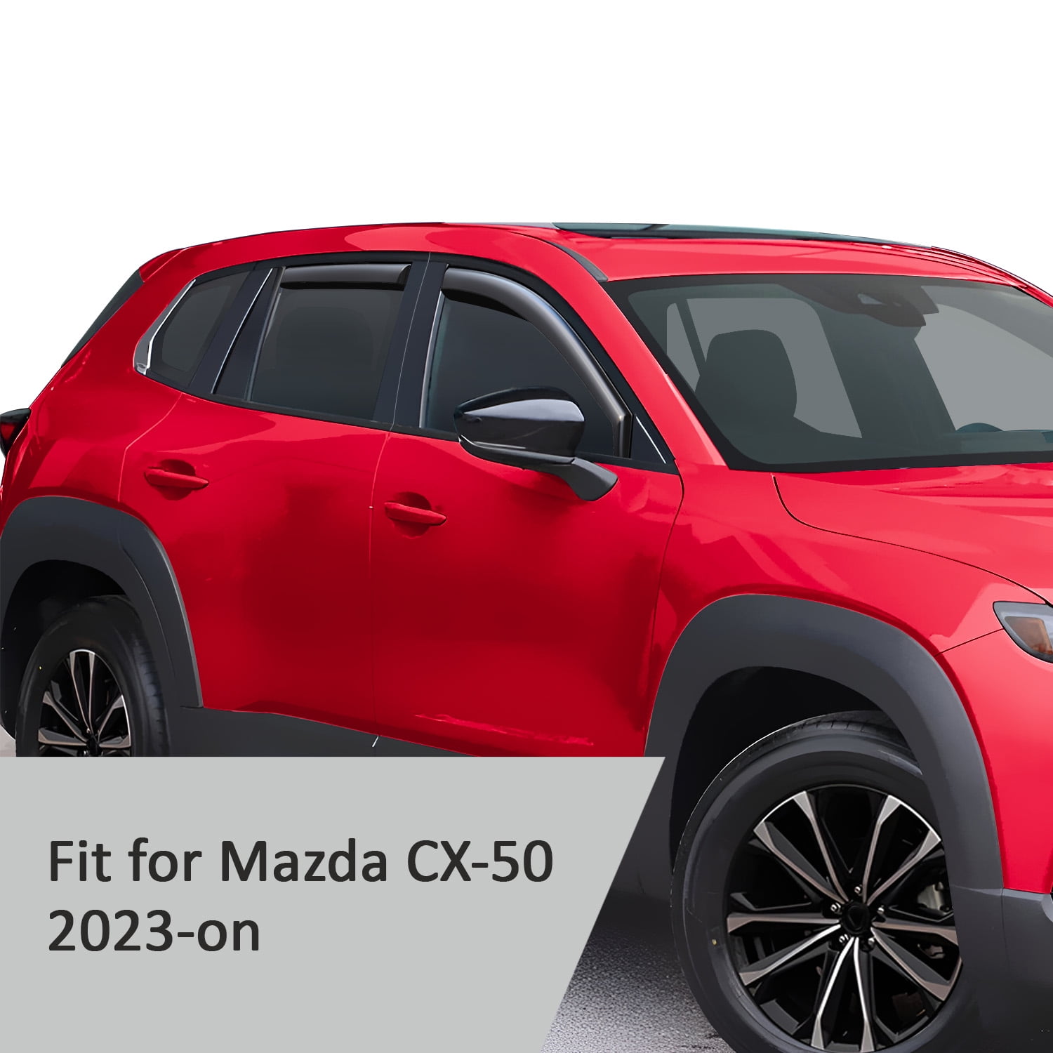 Voron Glass in-Channel Extra Durable Rain Guards for Mazda CX-50 2023-2026, Window Deflectors, Vent Window Visors, 4 Pieces - 200655