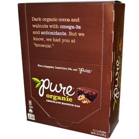 - Pure Bar, Organic, Chocolate Brownie, 12 Bars, 1.7 oz (48 g) Each(pack of 1)