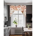 thumbnail image 3 of Orange Pumpkins Fall Swag Valances for Windows, Small Curtains Drapes, Gnomes Thanksgiving Maple Leaves Rustic Kitchen Window Curtains Over Sink Window Treatment Valance for Bedroom/Bathroom 56"x36", 3 of 5