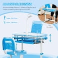 thumbnail image 4 of Qaba Kids Desk and Chair Set Height Adjustable Student Writing Desk, Blue, 4 of 9