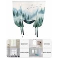 thumbnail image 6 of Spring Green Ombre Forest Tie Up Curtains for Window, Thermal Insulated Balloon Shade Adjustable Rod Pocket Curtains Valance Panels for Kitchen Bathroom Cafe 42 x 54 Abstract Art Mountain, 6 of 6