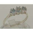 thumbnail image 2 of LBG Sterling Solid Silver ring with Natural Aquamarine Womens Engagement Ring - Size 11, 2 of 6