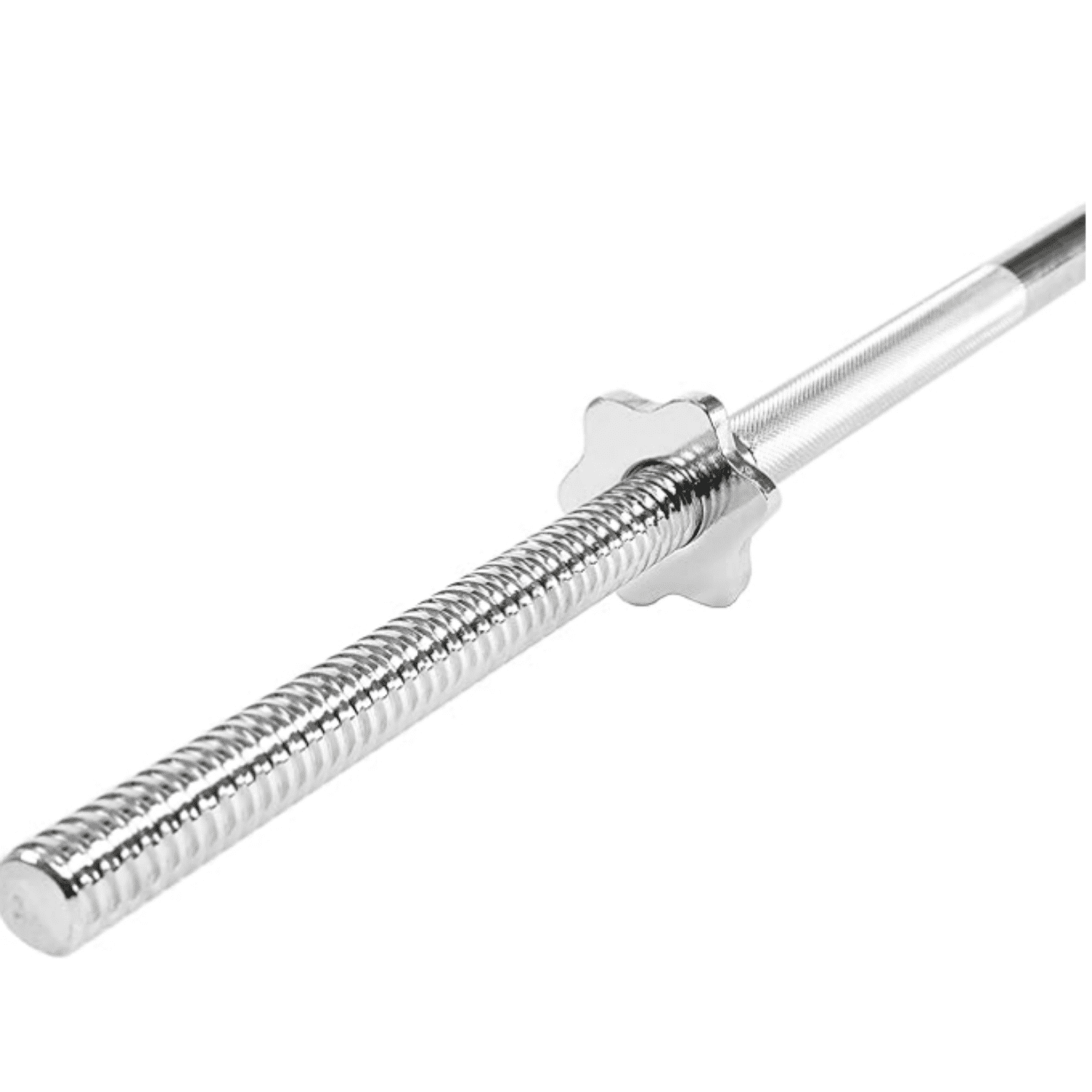 60 Inch Threaded Chrome Barbell Bar, 1 Inch Barbell Diameter with Ring Collars - STBB-60