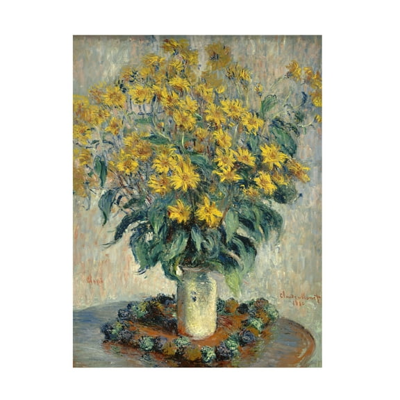 Trademark Fine Art Claude Monet Jerusalem Artichoke Flowers Canvas Wall Art - 18x24