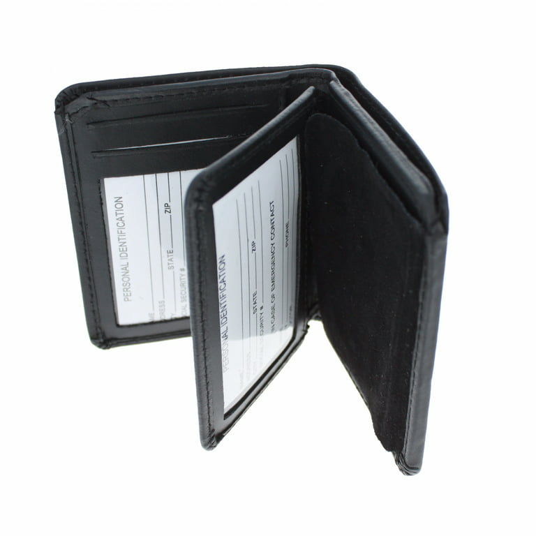ASR Federal Black Leather RFID Wallet Police Badge Holder with Removable ID  Card Holder, Shield