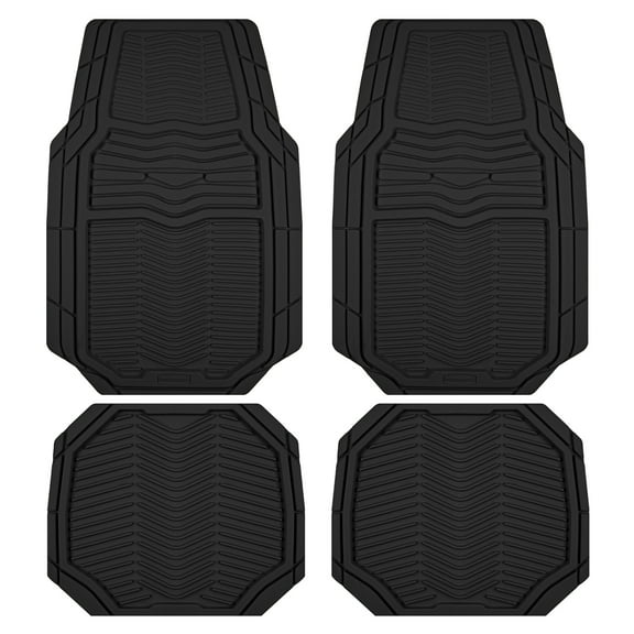 Rubbermaid Heavy-Duty Car Floor Mats, Thickened All-Weather Protection, Non-Slip, Easy Clean, Universal Fit for Cars, Trucks, and SUVs Black