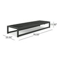 thumbnail image 3 of GDF Studio Camdyn Outdoor Mesh and Aluminum Armless Adjustable Chaise Lounges, Set of 2, Black and Gray, 3 of 10