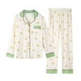 thumbnail image 1 of Pyjama Femme Automne et Hiver Manches Longues Col à Revers Gilet Ensemble Pantalon Grande Taille Tenue d'Intérieur, 1 of 2