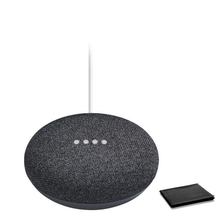 Google Speaker Assistant, Hands-Free Assistance, and Smart Device Integration, Includes Premium Pouch (Charcoal, Standard) Bulk Packaging