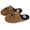 Tan - Black, variant on Ultra-Soft Adult Women Plush Scuffs Cozy Non-Skid Slippers - Great for Gifts (Size Small, Black Multi)