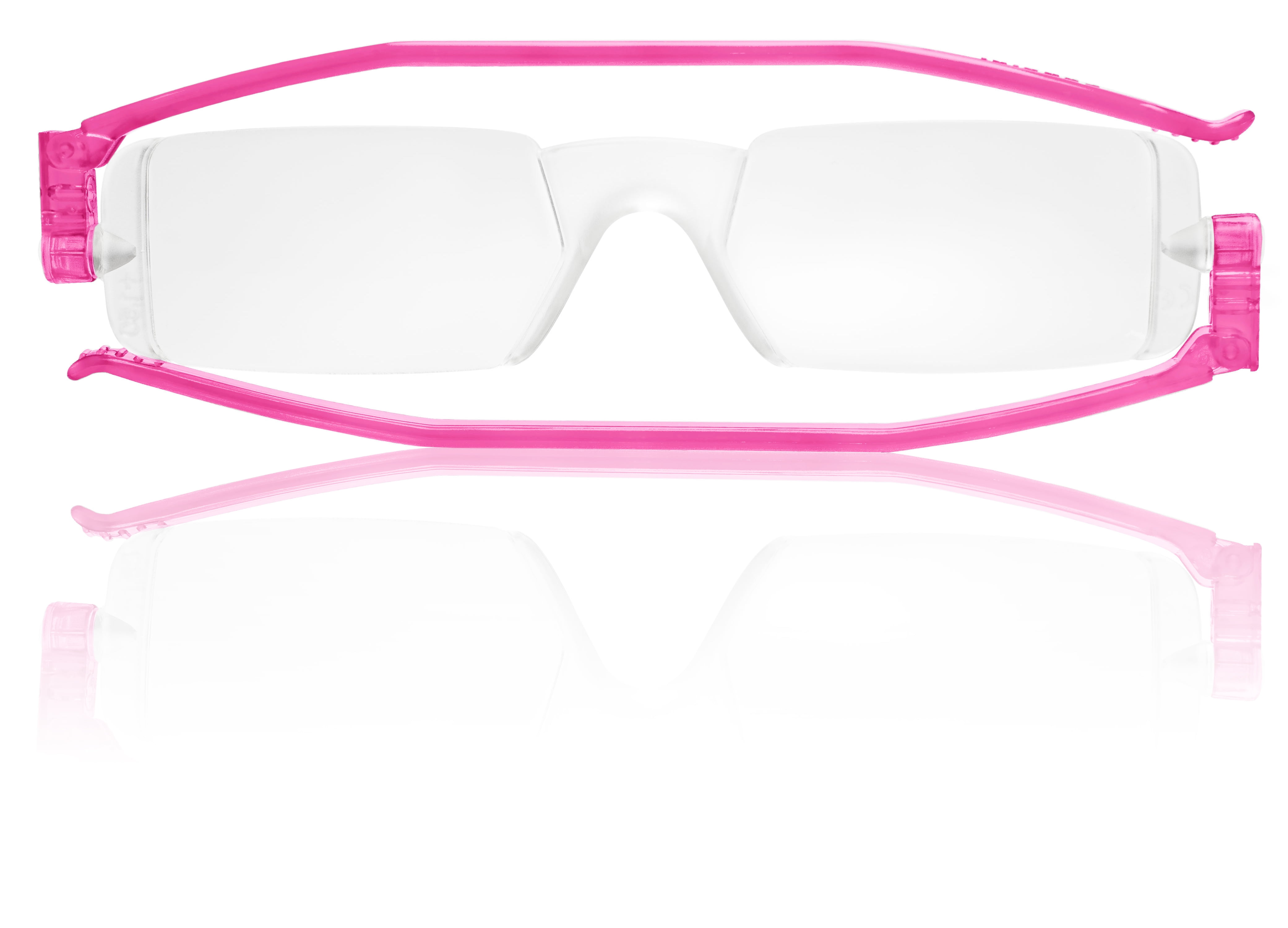 Nannini Compact One Travel Reading Glasses Fuchsia Temples Optics 2.5