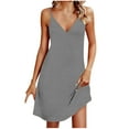 thumbnail image 2 of FDGIU 2025 Women's Sleeveless V Neck Midi Cocktail Dress - Versatile for Wedding Guest & Office, 2 of 6