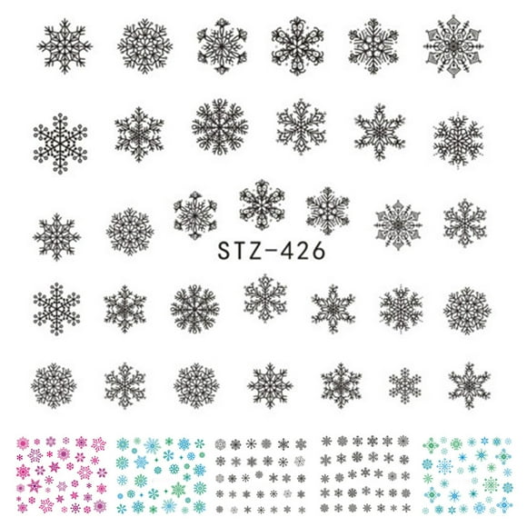 yingyy Christmas Snowflakes Nail Stickers Flower Nail Wraps Snowflakes nail wrap Art Decals Tatoos Party Manicure Tool